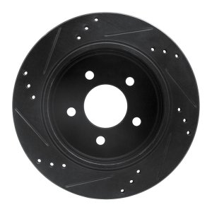Ford Ranger Brake Rotor (1) - Rear Right - R1 Concepts - Drilled & Slotted - Black - `10-`11